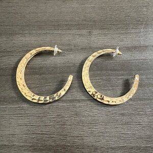 Gold Hammered Hoop Earrings